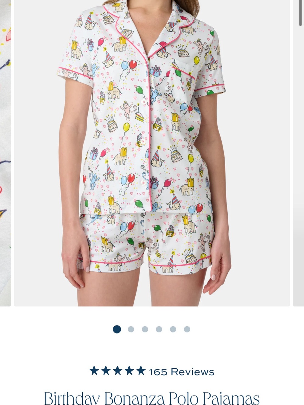 Pull&Bear White Pajama Set with Multicolor Birthday Print